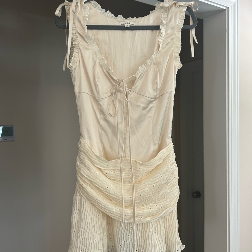 For Love And Lemons Cream Mini Dress